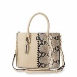 Victoria's Secret Beige and Black Snake Print Tote Bag